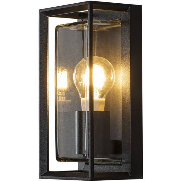 Außenwandleuchte Brindisi, schwarz, Metall, 26 cm hoch, IP54