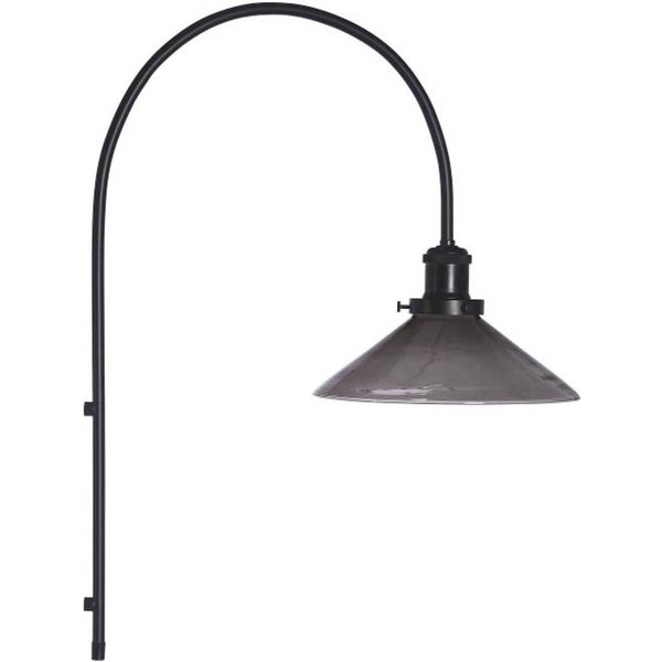 PR Home Wandleuchte August, schwarz, Glas glatt, Ø 25 cm