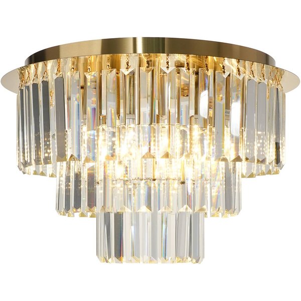Deckenleuchte Milano, Ø 45 cm, gold/kristall, Glas, 6 x E14