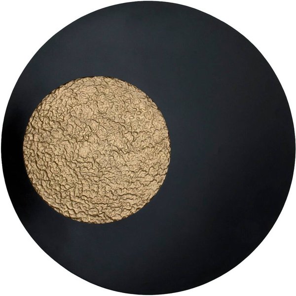 LED-Wandleuchte LUNA GIGANTE XL, schwarz/gold, Ø 100 cm, dim