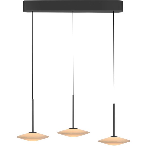 Paul Neuhaus LED-Pendelleuchte Elipsa, 3-flg., weiß/schwarz