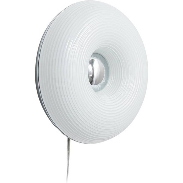 Lindby LED-Tisch-/Wandlampe Fjora, weiß/chrom, Ø 30 cm, dim.