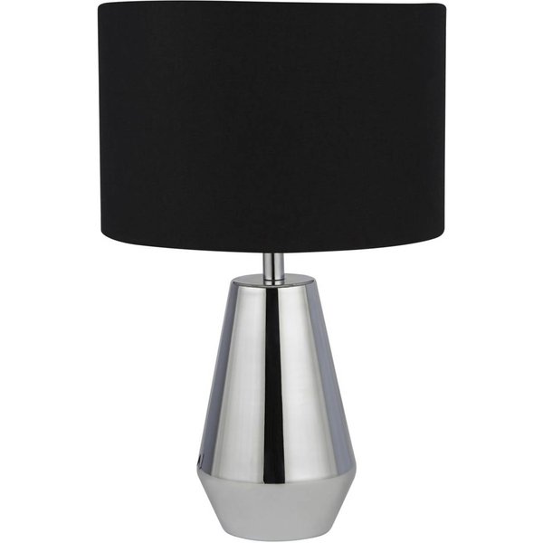 Tischleuchte Laynie, grau/schwarz, Metall/Textil, 24 cm, E14