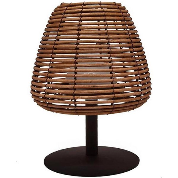 LED-Akku-Tischlampe Boheme, dunkelgrau/braun, Höhe 25 cm