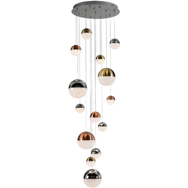 LED-Hängeleuchte Sphere, 14-fl.,dimmbar, Ø 60 cm, multicolor