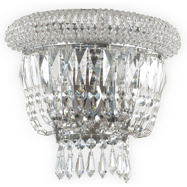 Ideal Lux Wandlampe Dubai, chrom/klar, Breite 25 cm Kristall