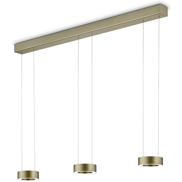 LED-Hängelampe Zera-3, Länge 120 cm bronze, Prismenabdeckung