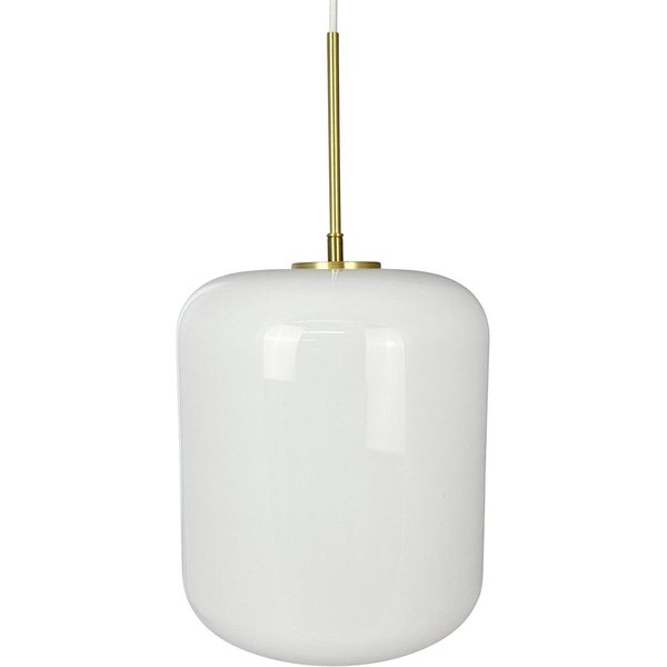 Dyberg Larsen Hängelampe Silvia, Ø 25 cm, opal/messing, Glas