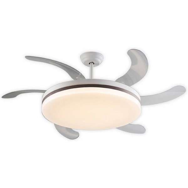 LED-Deckenventilator Vento weiß/bronze/klar, Ø 150 cm leise