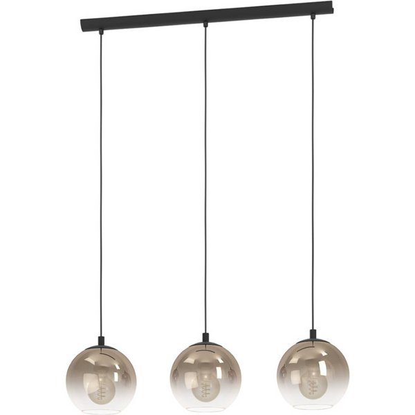 EGLO Hängelampe ARISCANI 1, 77 cm, 3-flg., schwarz/kupfer