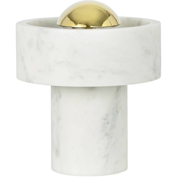Tom Dixon LED-Akku-Tischlampe Stone, goldfarben, Höhe 19 cm