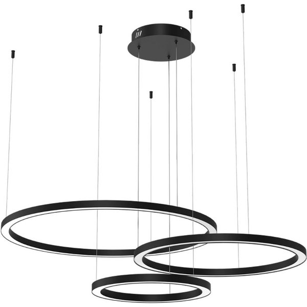 LED-Hängelampe Galaxia, Kunststoff, schwarz, 3-flammig, 85 W