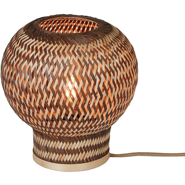 GOOD & MOJO Tischlampe Barbados, braun, Ø 25 cm, Bambus, E27