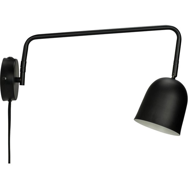 Dyberg Larsen Wandlampe Manchester, schwarz, Ausladung 45 cm
