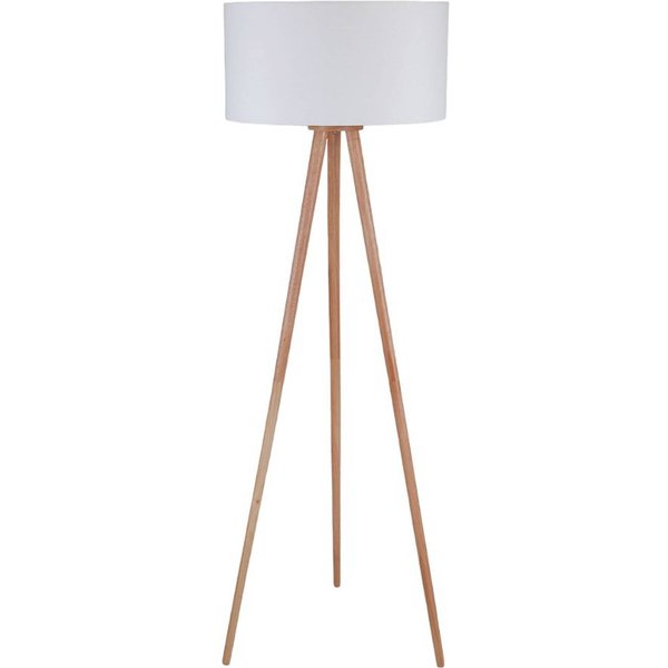 Lindby Stehleuchte Charlia, weiß, Holz, Höhe 150cm