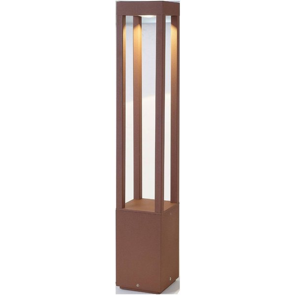 LED-Wegeleuchte Agra, rostbraun, Aluminium/Glas, Höhe 65 cm