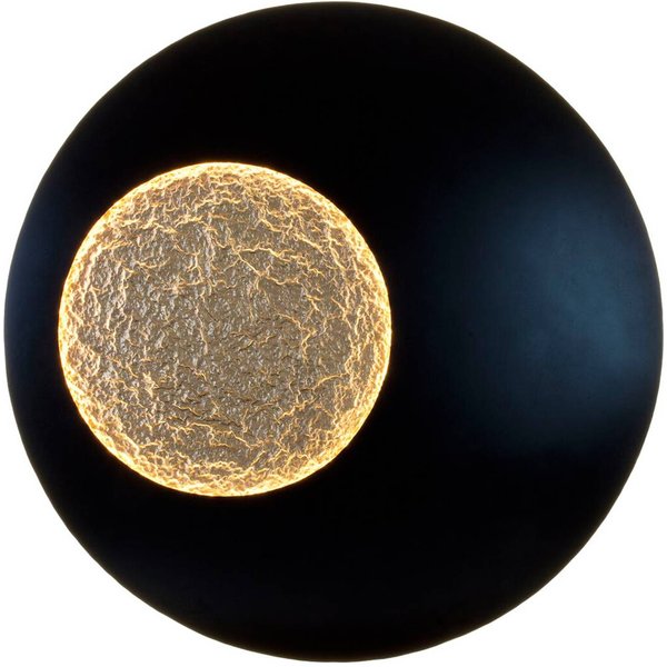 LED-Wandleuchte LUNA MEGA XXL, schwarz/gold, Ø 120 cm, dim