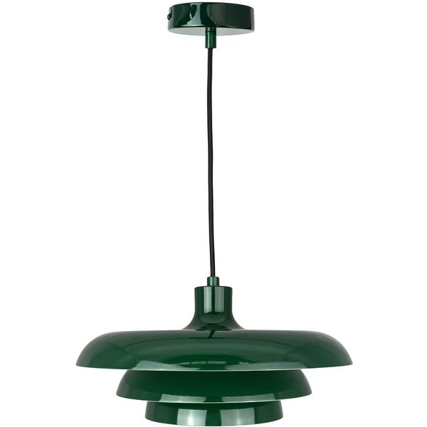 Dyberg Larsen Hängeleuchte Ava, dunkelgrün, Metall, Ø 31 cm