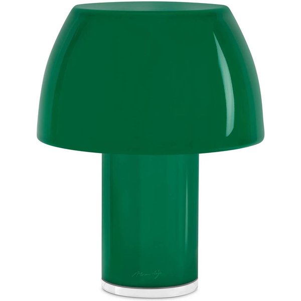 Nemo LED-Akku-Tischleuchte Lorosae, grün, Glas, IP54, USB