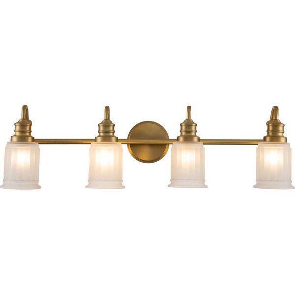 Wandleuchte Swell, messingfarben, 4-flammig, Glas, IP44, G9