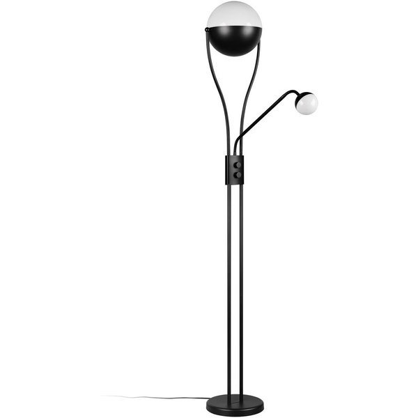 LED-Stehleuchte Chris, schwarz, Metall, Leseleuchte, Dimmer