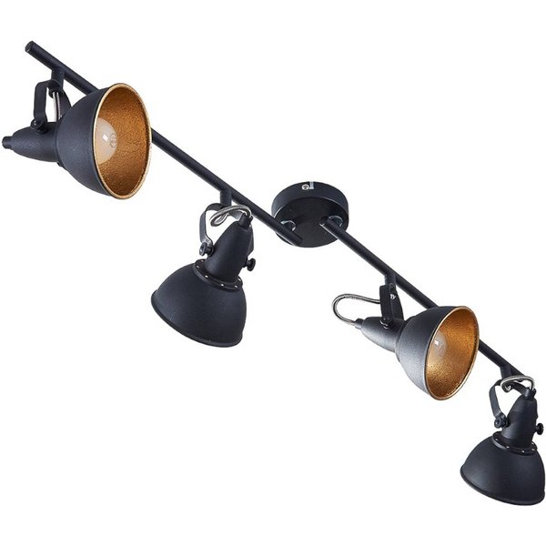 Lindby Deckenleuchte Julin, 85 cm, 4-flammig, schwarz-gold