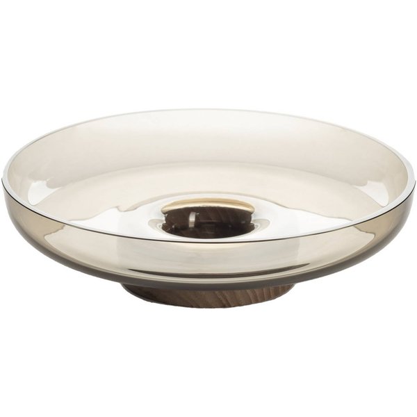 Artemide Schale Bontà, grau, Ø 26 cm, Glas, Holz