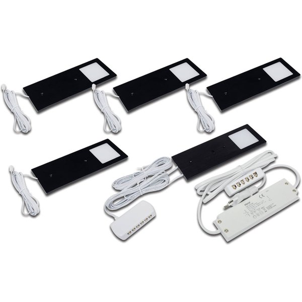 LED-Unterbaulampe Eco-Pad F 5x-Set 4.000K schwarz