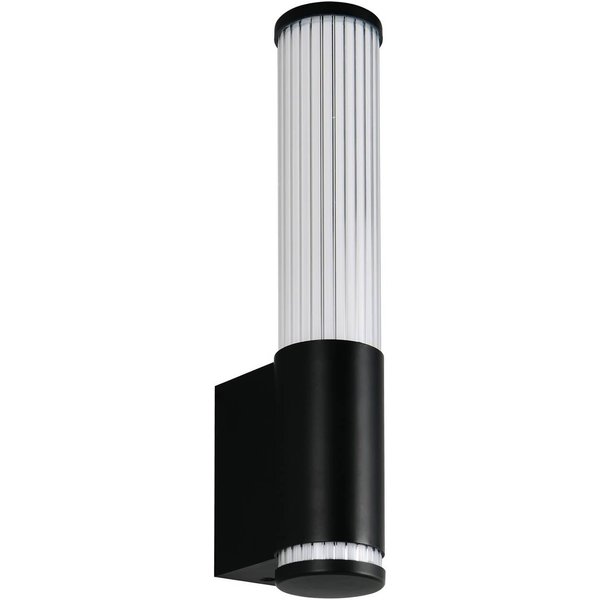 LED-Wandlampe Stefano, schwarz matt Höhe 29 cm, Metall, IP44