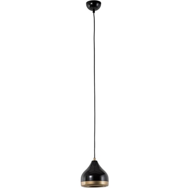 Hängeleuchte Yildo, 1-flammig, schwarz/gold, Metall, Ø 17cm