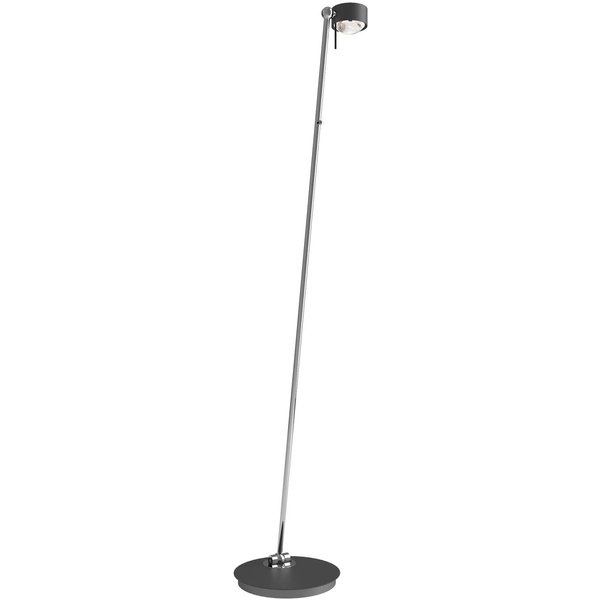 Puk! 80 Floor LED Linsen klar/matt anthrazit/chrom