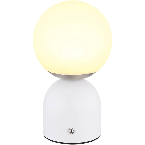 LED-Akku-Tischlampe Julsy, weiß, Höhe 21 cm, Metall, CCT