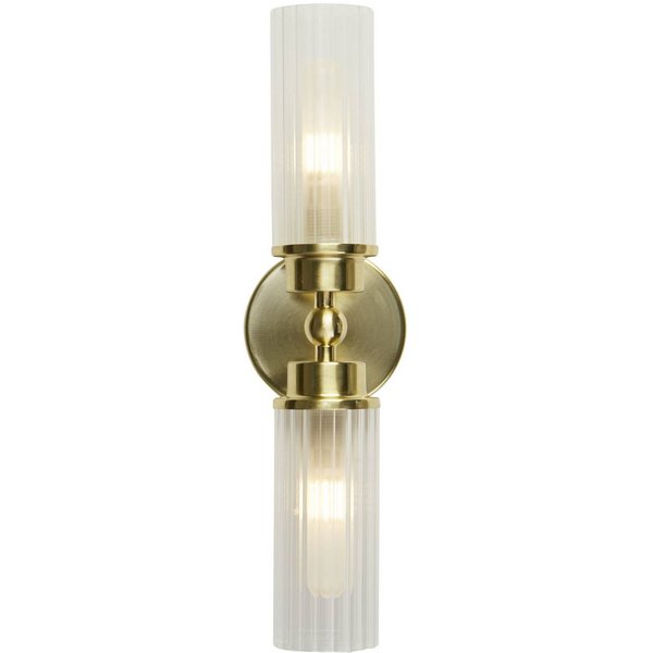Wandleuchte Imperial, messing, 2-flammig, Stahl, Glas, IP44