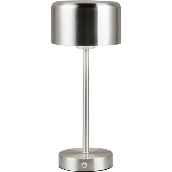 LED-Akku-Tischleuchte Jeff, nickelfarben, Höhe 30 cm, Metall