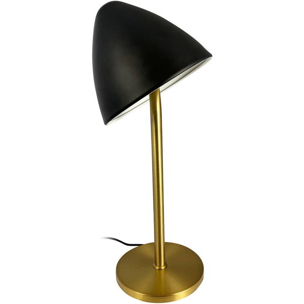 Dyberg Larsen Tischlampe Oulu, schwarz/messing, Höhe 47 cm