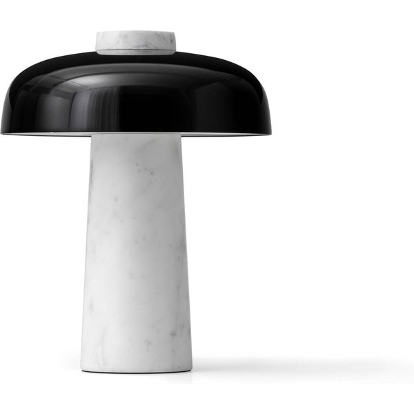 Audo LED-Tischleuchte Reverse, schwarz, Marmor, Höhe 30cm