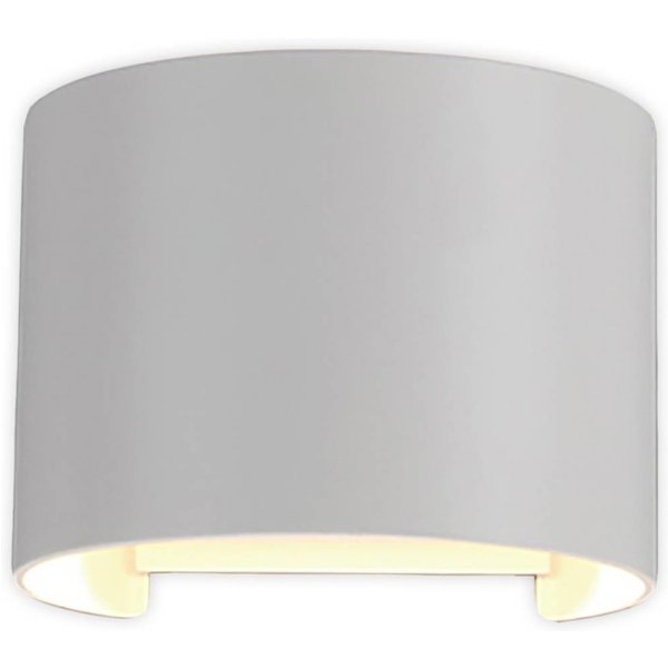 LED-Außenwandleuchte Davos rund, weiß, dimmbar, Aluminium