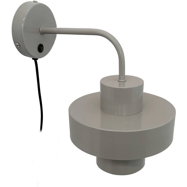 Dyberg Larsen Wandlampe Stoke, grau, Ø 20 cm, Metall