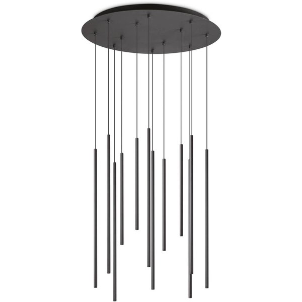 Ideal Lux Filo LED-Hängelampe zwölfflammig schwarz