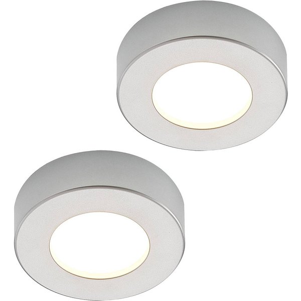 Prios LED-Deckenleuchte Edwina, silber, 12 cm, 2er-Set
