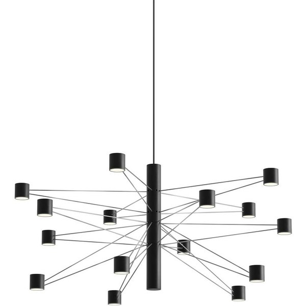 kdln LED-Hängelampe POLAR 15.1, Ø 77 cm, schwarz 15-flg. dim