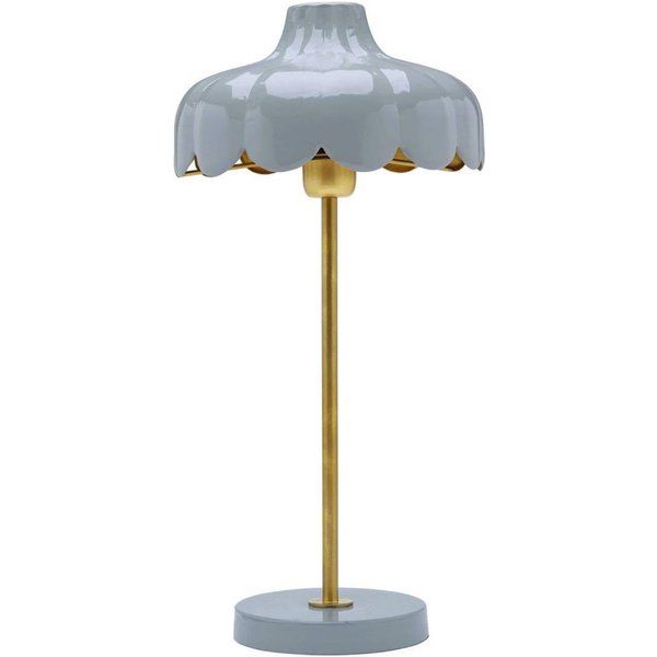PR Home Tischleuchte Wells, blau/goldfarben Höhe 50 cm