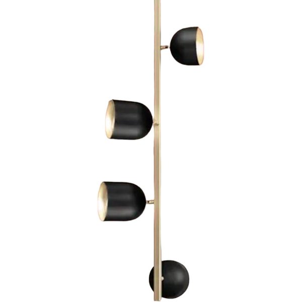 LED-Deckenleuchte Dome, senkrecht, 73 cm, schwarz