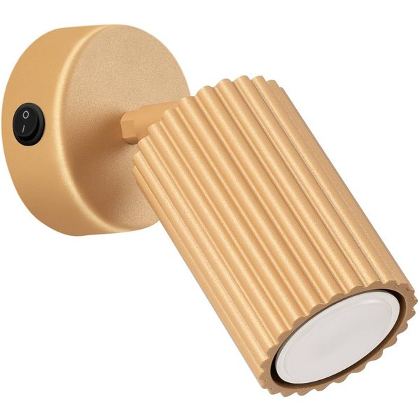 Wandstrahler Karbon, goldfarben, Ausladung 16 cm, Schalter