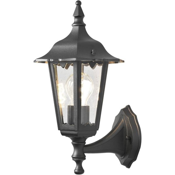 Außenwandleuchte Firenze, schwarz, Fassung oben, 36 cm