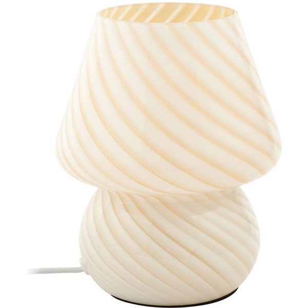 Lindby Tischleuchte Andriana, gelb/weiß, Glas, Ø 15 cm