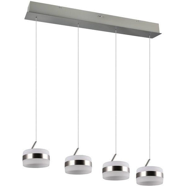 LED-Pendellampe Dios, nickelfarben, Länge 85 cm, CCT, 4-flg.