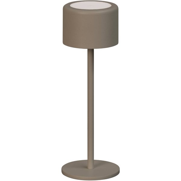 LED-Akku-Tischlampe Juna, grau-braun Höhe 25 cm Metall, IP54