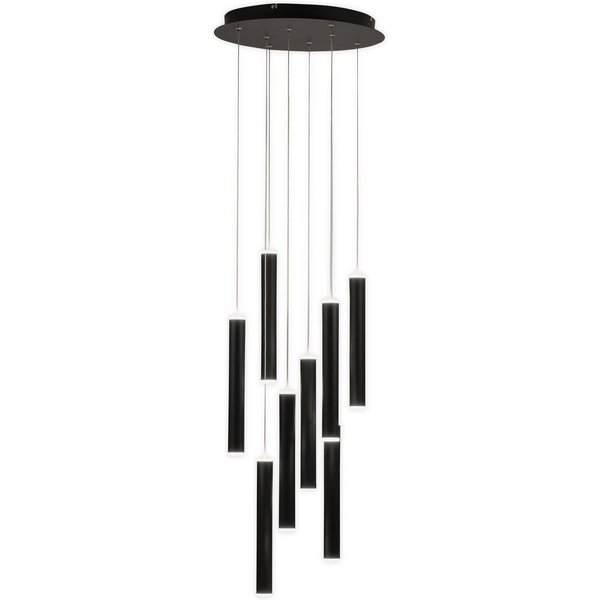 LED-Hängeleuchte Prado, schwarz, 8-flammig, Ø 40 cm, dimmbar