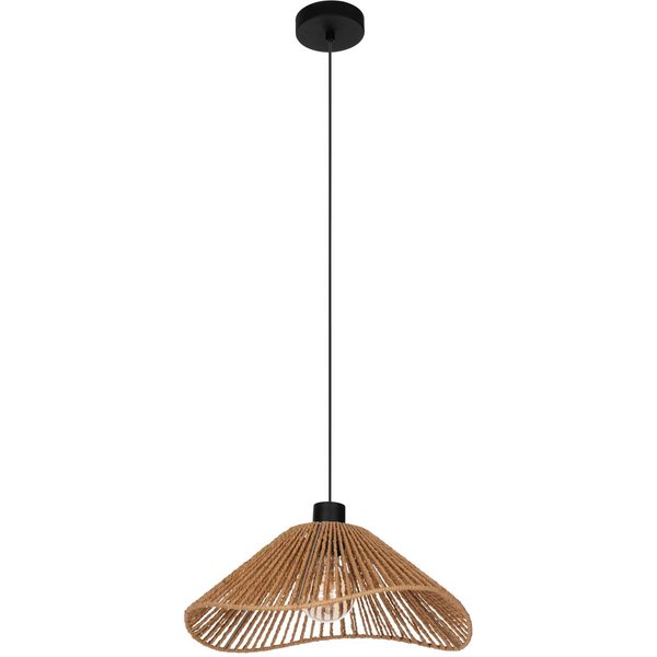 Hängeleuchte Lavister, Ø 39 cm, schwarz/natur, Papier